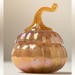 Anthropologie Gourmand Pumpkin Sweet Vanilla Mini Glass Pumpkin Candle | NIB